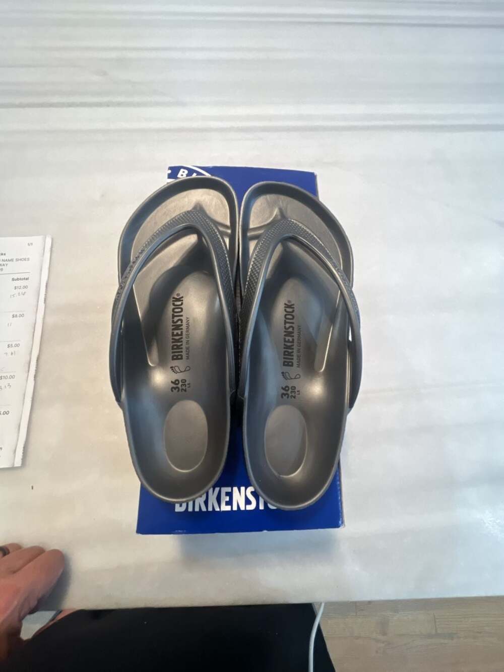 Birkenstock Honolulu EVA Thong Sandal Size 36 Metallic Silver Womens 5